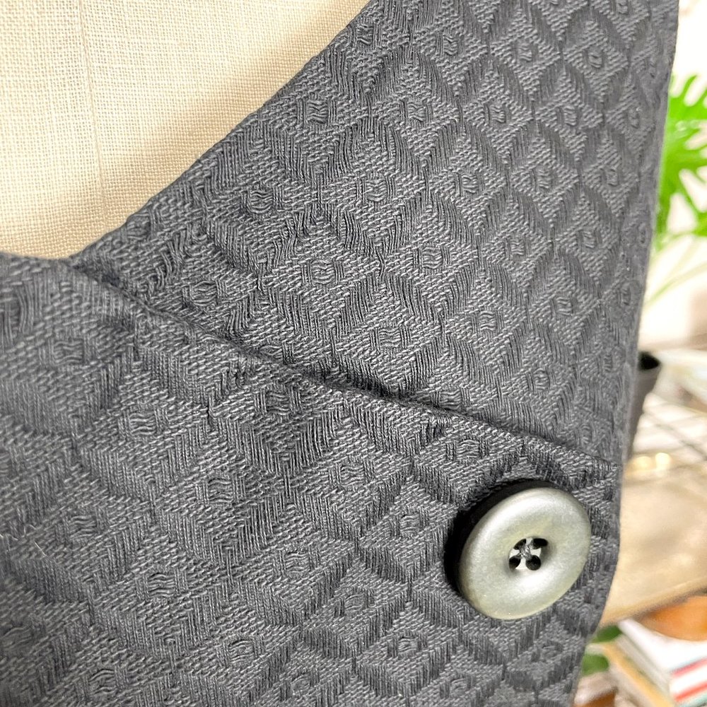 Vintage 60s Little Black Dress NWT ILGWU Arkay Mod Jacquard Sleeveless Cocktail - Picture 3 of 10